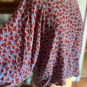 Anthropologie Maeve 100% silk heart blouse with loose fitting sleeves large